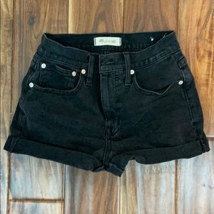 Madewell high rise denim shorts.